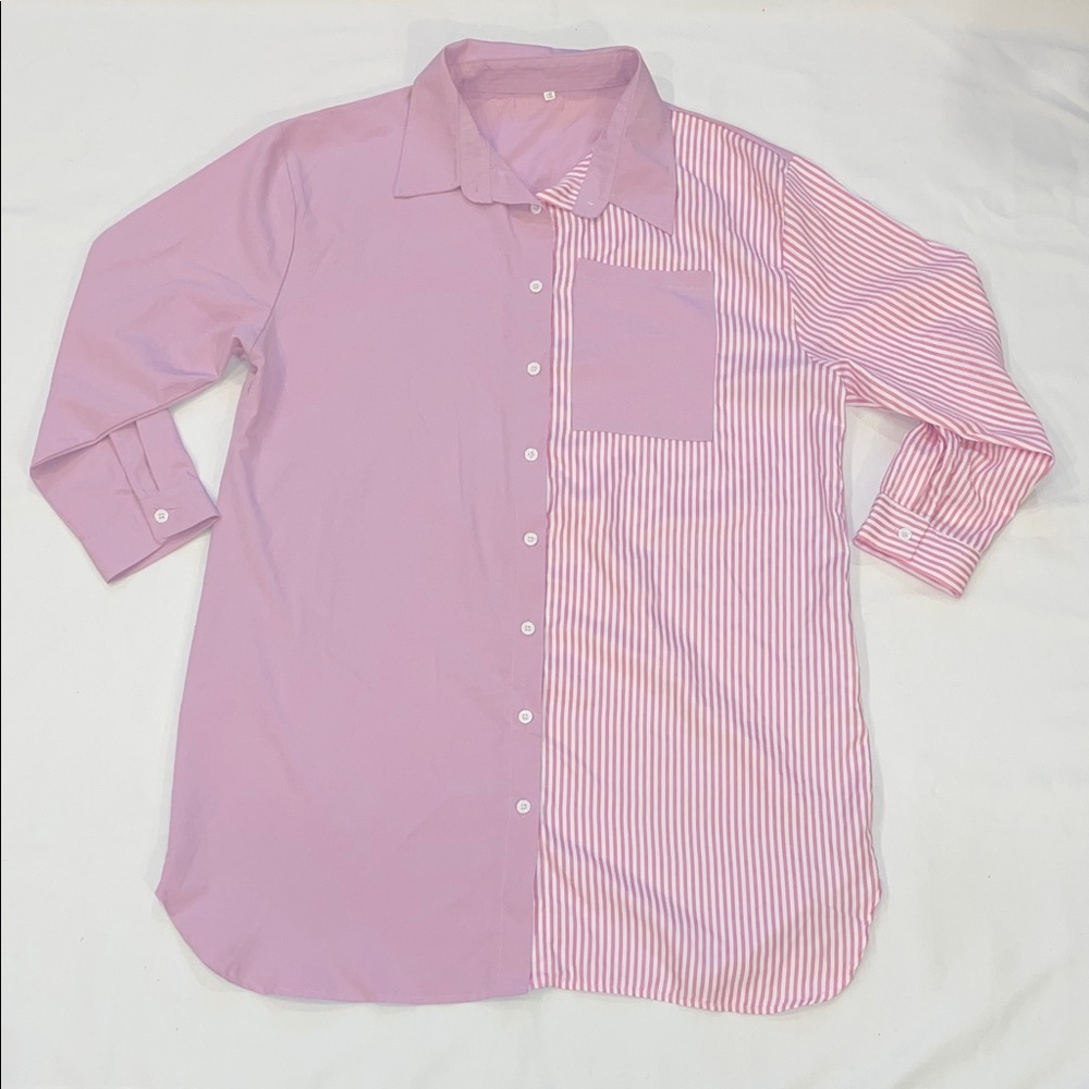 SHEIN Women’s Dual-Tone Pink Shirt